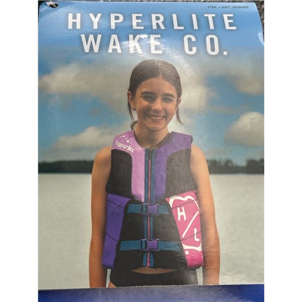 Hyperlite Wake Co Youth Life Jacket with Dual Buckle System