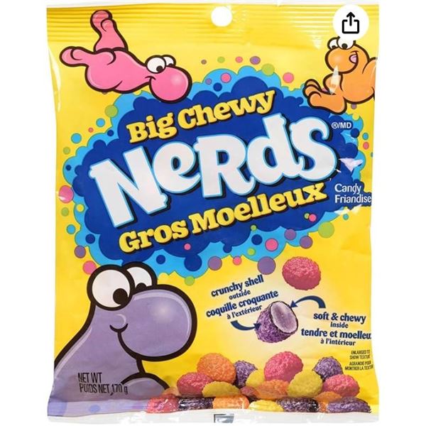 Big Chewy Nerds Candy, 9 Bags, 170g Each