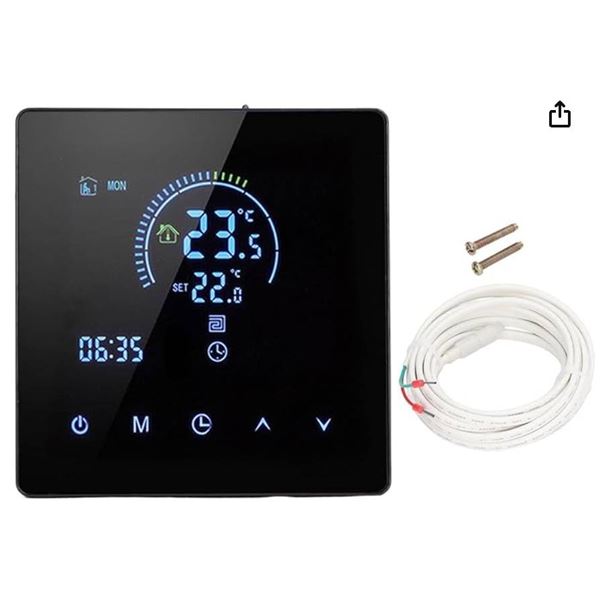 K6H16A-WIFI-Black LCD Weekly Programmable Thermostat With NTC Sensor