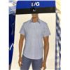 Image 3 : Gap Men’s Blue and White Gingham Short-Sleeve Shirt, Size L/G