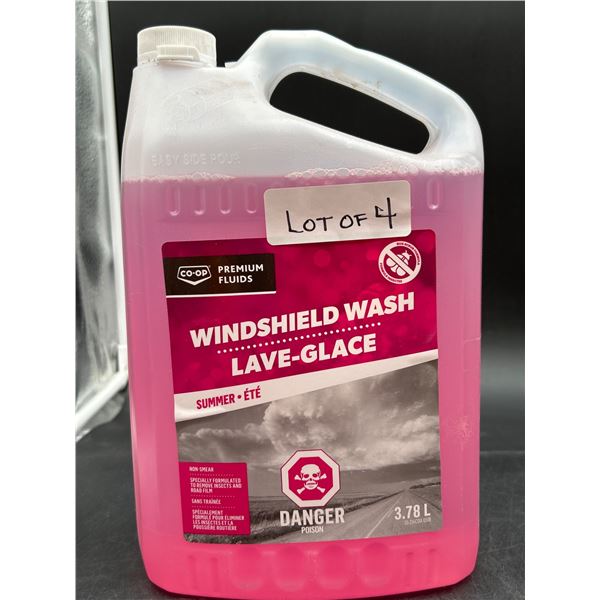 Lot of 4 Co-op Premium Fluids Windshield Wash 3.78L – Summer Formula