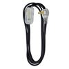 Image 1 : Woods Decor Series Fabric Covered 8 ft Extension Cords, Black, Set of 2
