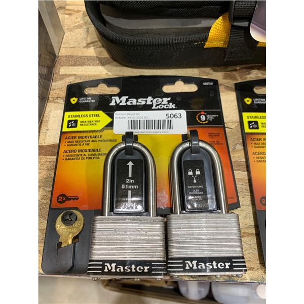 Master Lock Stainless Steel with Brass Keyed Padlocks – Set of 2 – 2 Inch