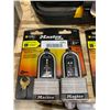 Image 1 : Master Lock Stainless Steel with Brass Keyed Padlocks – Set of 2 – 2 Inch