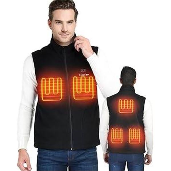 LeapSee Men’s Heated Vest with Zippered Pockets, Model X002ZNPNONN