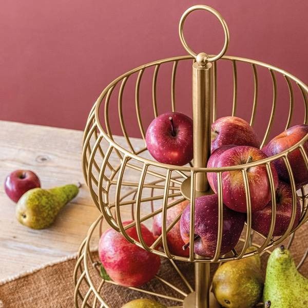 Over and Back 2-Tier Metal Basket with Wire Design