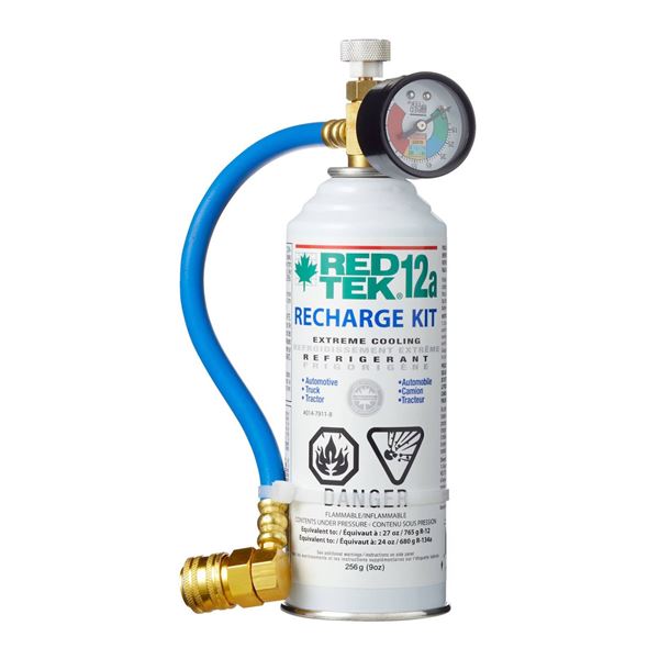 Red Tek 12a A/C Recharge Kit with Hose and Two 6 oz Cans