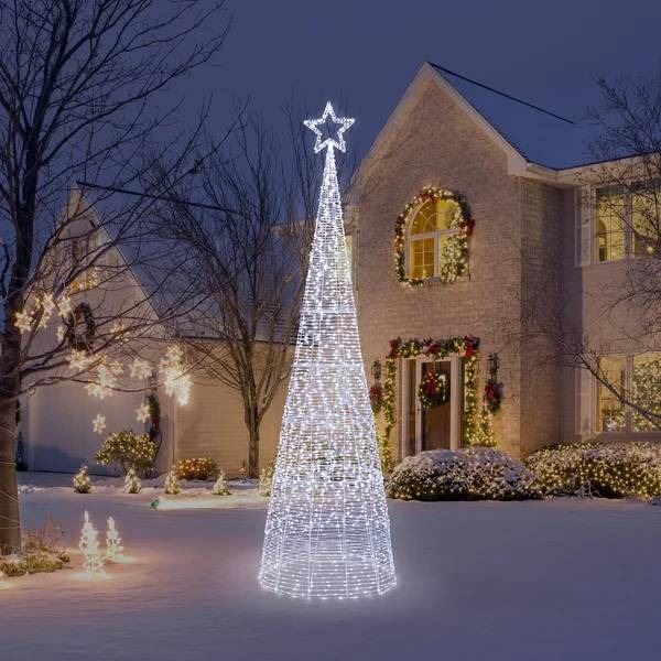 LED Cone Tree with 200 White LEDs, Cone Shape Design