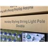 Image 3 : Holiday Styling String Light Pole Double 8-Foot Outdoor Garden Accessory