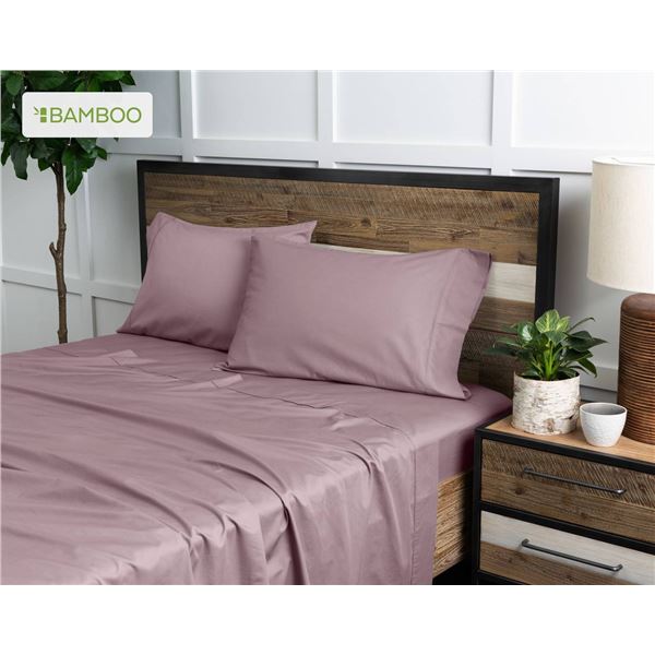 Comfy Bamboo World 8800 Gold Series Queen Sheet Set in Purple