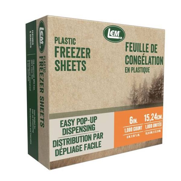 LEM Plastic Freezer Sheets 6 Inch 1000 Count