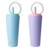 Image 1 : Two Reduce Halo 32 oz Stainless Steel Tumblers with Straws