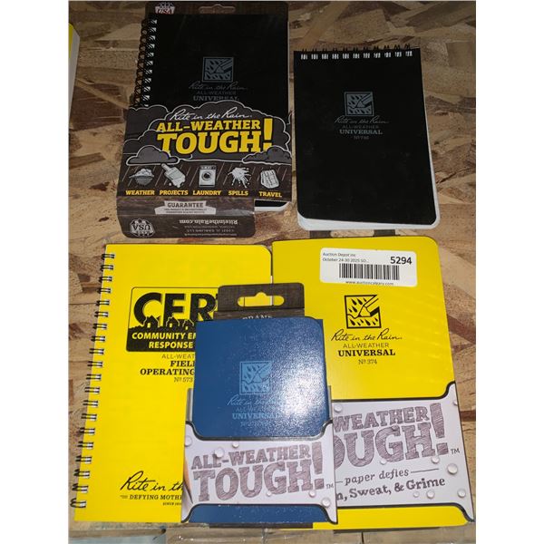 Rite In The Rain Notebooks Assortment With All-Weather Tough Features LOT OF 5