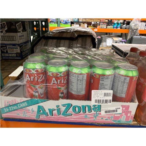 Arizona Watermelon Fruit Juice Cocktail, 24-Pack of 22 oz Cans