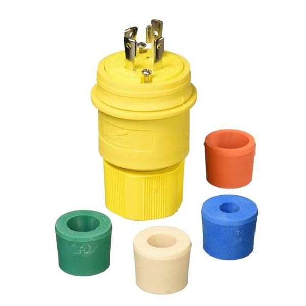 Arrow Hart L1630CW Yellow Watertight Connector, L16-30R, 30A 480V