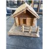 Image 1 : Wooden Miniature Cabin Model with Plank Base
