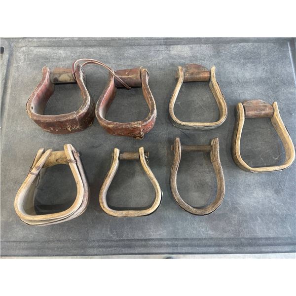 7 Leather And Metal Horse Stirrups