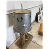 Image 2 : Rustic Table Lamp With Metal Shade And Wooden Base