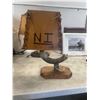 Image 1 : Rustic Table Lamp With Wooden Shade and Horn Accents