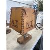Image 3 : Rustic Table Lamp With Wooden Shade and Horn Accents