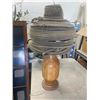 Image 2 : Rope and Wood Table Lamp with Electrical Cord