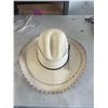 Image 1 : Palm Straw Western Hat with Leather Band Gus Plata Palm Design