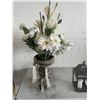 Image 1 : Artificial Floral Arrangement With Twine-Wrapped Stand