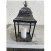 Image 1 : Metal Lantern with Decorative Design and White LED Candle