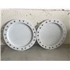 Image 1 : Two Round White Plates With Silver Bird Patterned Rim