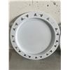Image 2 : Two Round White Plates With Silver Bird Patterned Rim