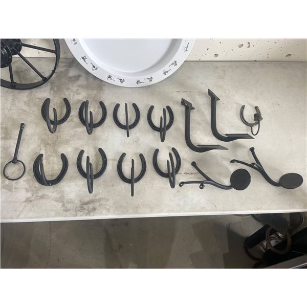 Metal Horseshoes and Assorted Blacksmithing Items