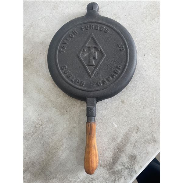 Taylor Forbes Double Cast Iron Waffle Maker With Wooden Handles