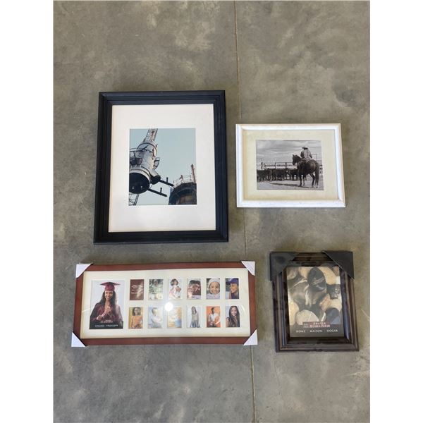 4 Assorted Framed Art Pieces and Collages