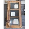 Image 1 : Wooden Multi-Panel Wall-Mounted Display Frame with Attached Metal Accents