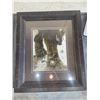 Image 1 : Framed Western Boots Artwork in Wooden Frame with Glass Cover 25 x 21 Inches
