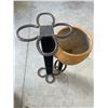 Image 3 : Metal Plant Stand With Ceramic Pot and Circular Design Elements
