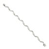 Image 4 : 18K Gold 7" 1.60 ctw Baguette Channel Set Diamond Dual Finish Wavy Link Bracelet