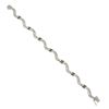 Image 6 : 18K Gold 7" 1.60 ctw Baguette Channel Set Diamond Dual Finish Wavy Link Bracelet