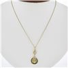 Image 1 : Antique Gold 0.14 ctw Diamond Open Work Floral Drop Dangle Lavalier Pendant