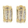 Image 5 : 18K Gold 2.3 ctw Channel Princess & Burnish Round Diamond 5 Row Cuff Omega Earri
