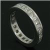 Image 5 : Platinum 1.45 ctw Channel Set Princess and Baguette Diamond Eternity Band Ring