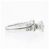 Image 5 : 14K White Gold 1.38 ctw Round 6 Prong Diamond Engagement Ring Matching Band Set