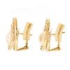 Image 3 : 14K Yellow Gold 11mm Mabe Pearl & Dual Channel Diamond Circle Button Earrings