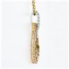 Image 4 : 18K Gold 1.20 ctw White & Yellow Diamond Open Teardrop Dangle Pendant w/ 18" Cha