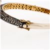 Image 5 : Vintage 14k Yellow Gold Silver Top 4 ctw Diamond Large Ruby Open Bangle Bracelet