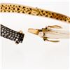 Image 6 : Vintage 14k Yellow Gold Silver Top 4 ctw Diamond Large Ruby Open Bangle Bracelet