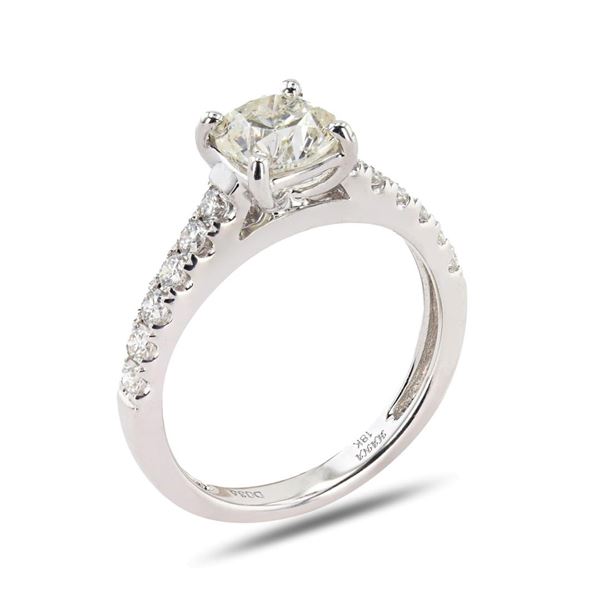 1.08 ctw G COLOR I1 CLARITY CENTER Diamond 18K White Gold Ring