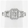 Image 9 : Solid 14k White Gold 1.46 ctw Radiant Diamond Engagement Ring