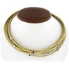 Image 1 : 18k Solid Gold Woven Multi Strand Wide Collar Necklace w/ Sapphire & Diamonds