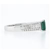 Image 5 : 14K White Gold 1.71 ctw Emerald Cut Emerald Solitaire w/ Diamond Accents Ring